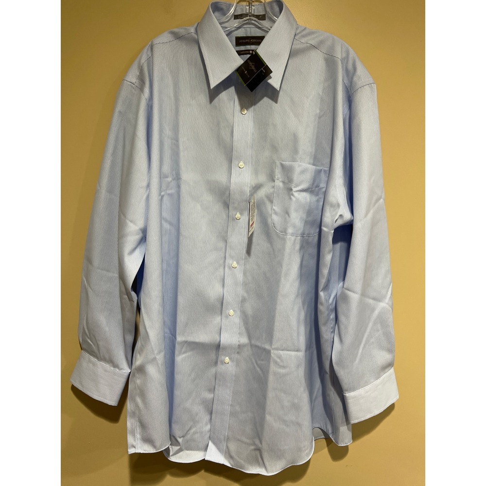 Joseph Abboud Mens Blue White Striped Cotton Elite Dress Shirt 17.5 34/35 NWT - Picture 3 of 16